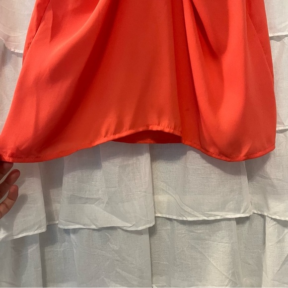 Peach Lightweight Lace T Back Tank Top - Size Small - Picture 3 of 8